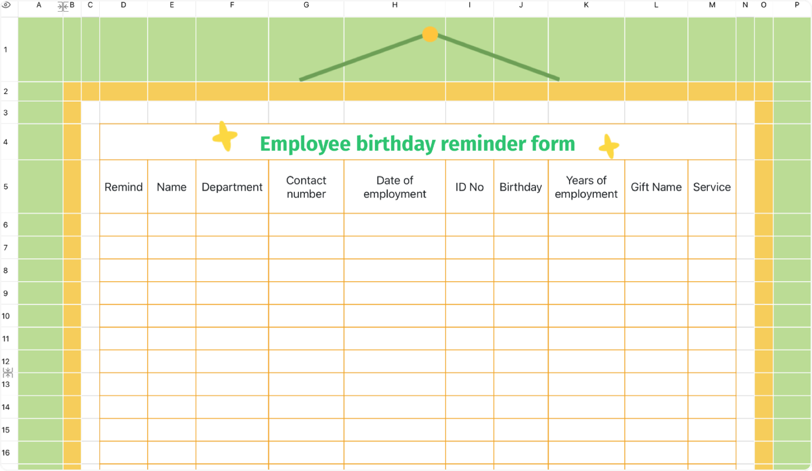 Employee birthday reminder form